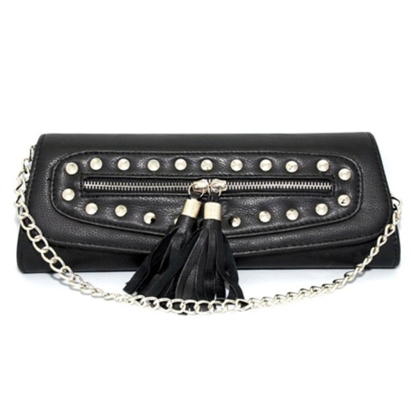 Zauron Black Studded Evening Clutch | Handbag | Purse - Picture 1 of 6